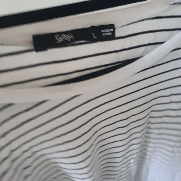 Sportsgirl Striped Ruched basic Tee Size large - Picture 9 of 11